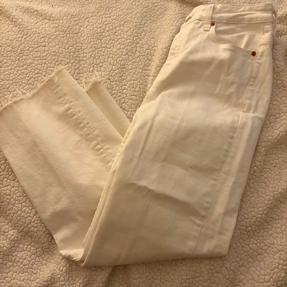 Zara Women's Off-White Straight Leg Jeans
